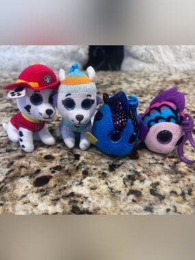Ty Keychains Paw Patrol and Fish